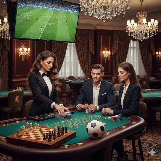 Luxurious Oklahoma Casino Interior with Slot Machines and Table Games